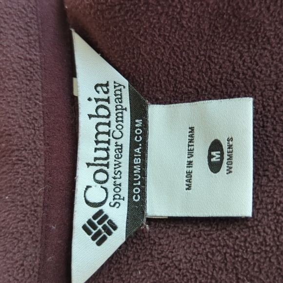 Columbia Fleece Zip Up Color Block Jacket MEDIUM Brown Mauve - Picture 2 of 16